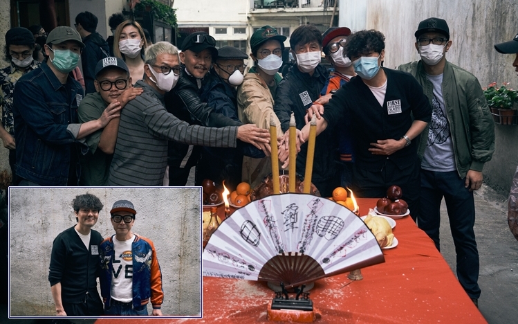 一眾演員開心進行開鏡拜神儀式，祈求拍攝—切順利。
