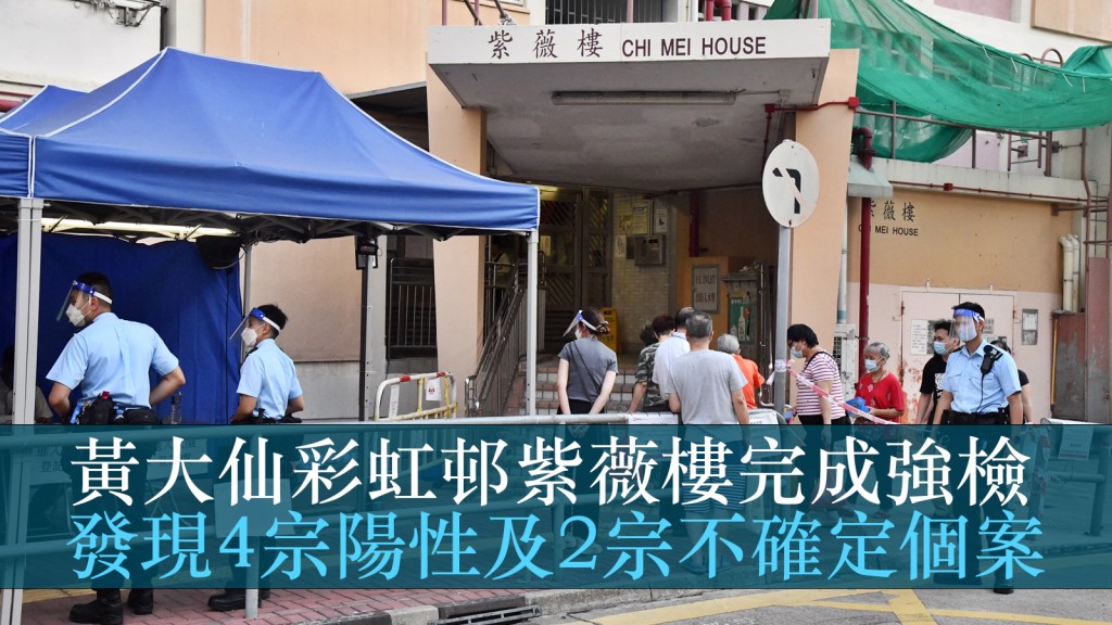 黃大仙彩虹邨紫薇樓完成強檢。資料圖片