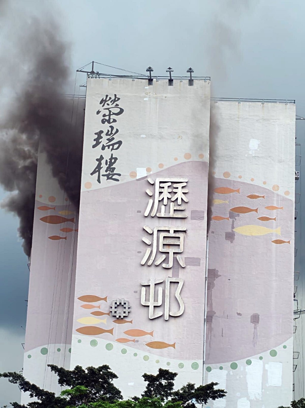 瀝源邨榮瑞樓高層起火。fb：沙田之友 