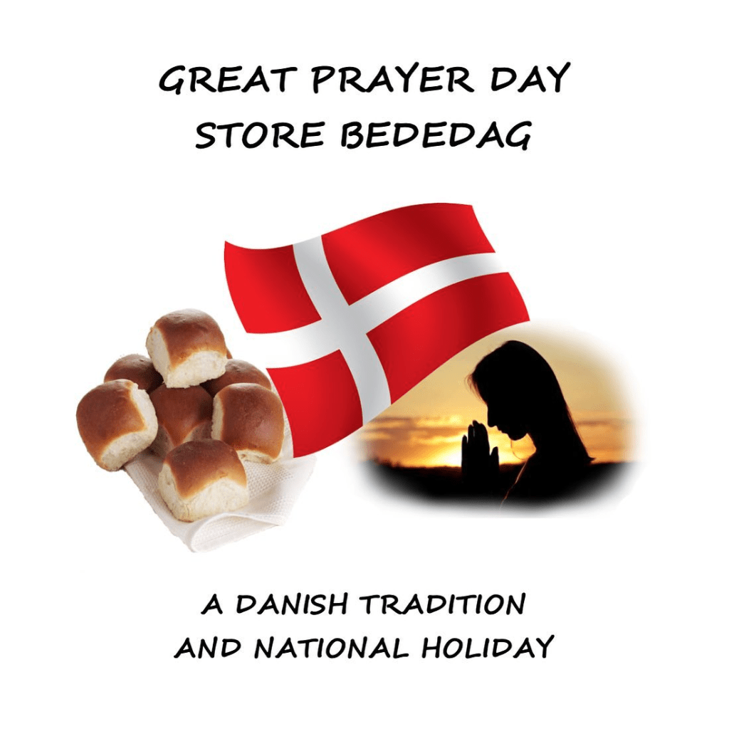 丹麥的基督教節日「大祈禱日」，每年落在復活節後的第4個星期五，可溯至1686年。網圖