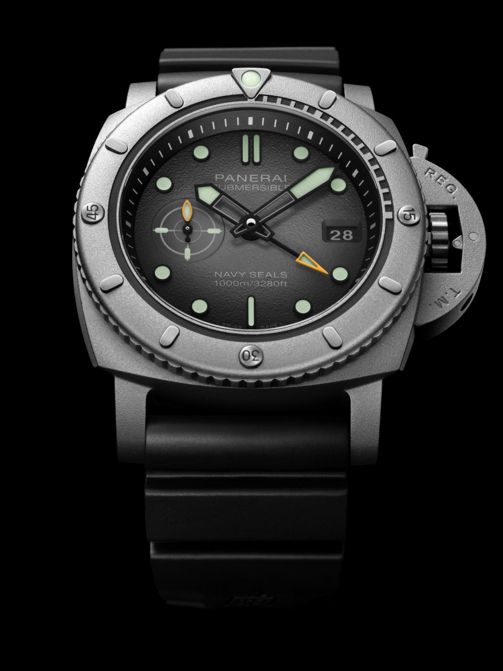 Panerai Submersible Navy SEALs Afniotech PAM01089,錶殼:47mm Afniotech鉿合金 / 機芯:P.9010/GMT自動 / 限量:35枚 / 售價:$677,700。 Panerai Submersible Navy SEALs Afniotech PAM01089,錶殼:47mm Afniotech鉿合金 / 機芯:P.9010/GMT自動 / 限量:35枚 / 售價:$677,700。