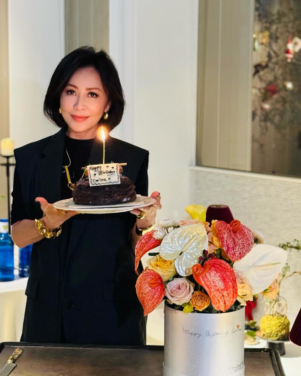 本月8日是劉嘉玲的58歲生日，一班好友為她慶祝。