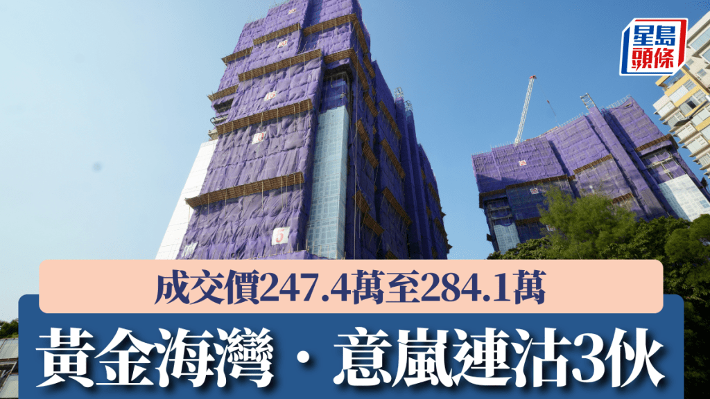 黃金海灣．意嵐連沽3伙 最平247.4萬