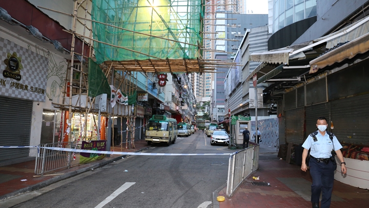 警方一度封鎖現場。蔡楚輝攝