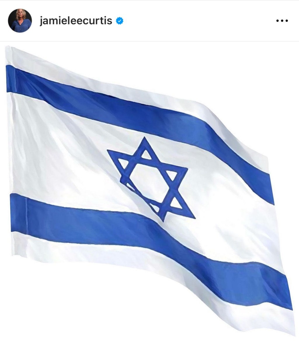 珍美李亦上载以色列国旗。