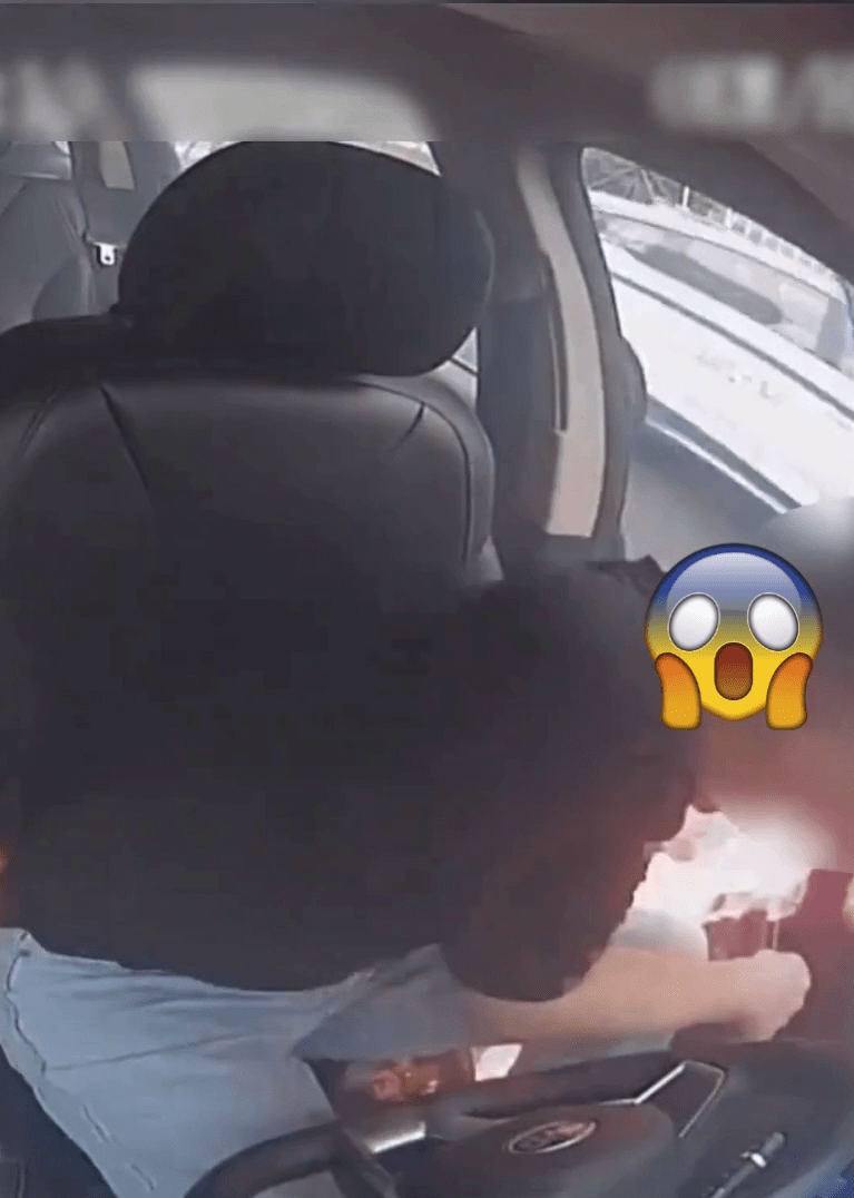 司機逃出車外取滅火器。