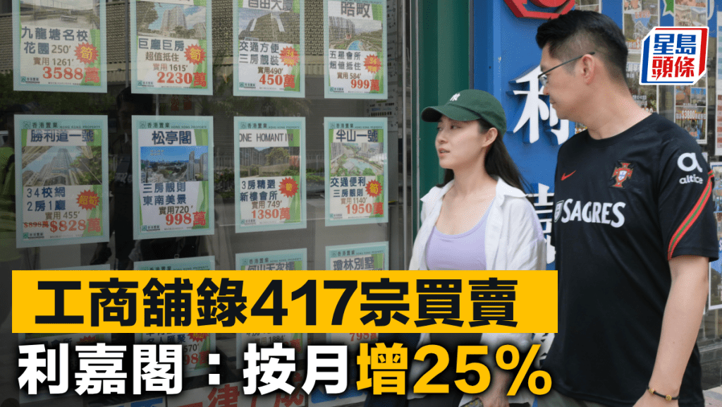 工商舖錄417宗買賣 利嘉閣:按月增25%