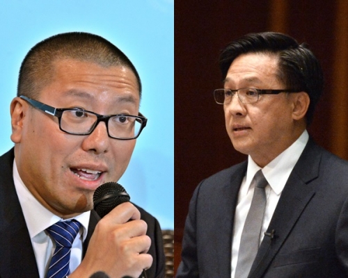 何君堯（右）入稟控任建峰（左）誹謗。　 