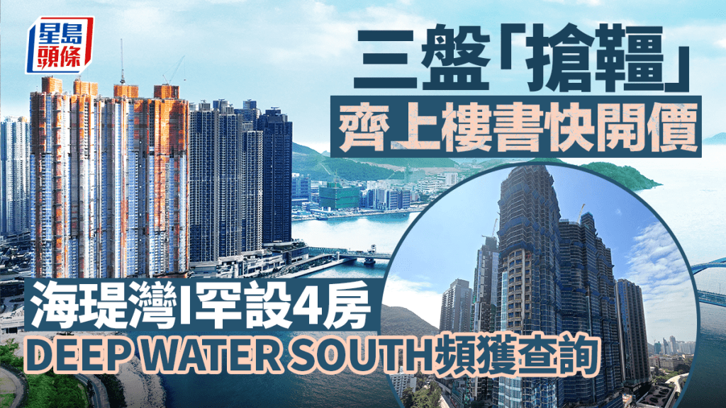 三盘「抢缰」齐上楼书快开价 海瑅湾I罕设4房 DEEP WATER SOUTH频获查询 瑜意攻1房