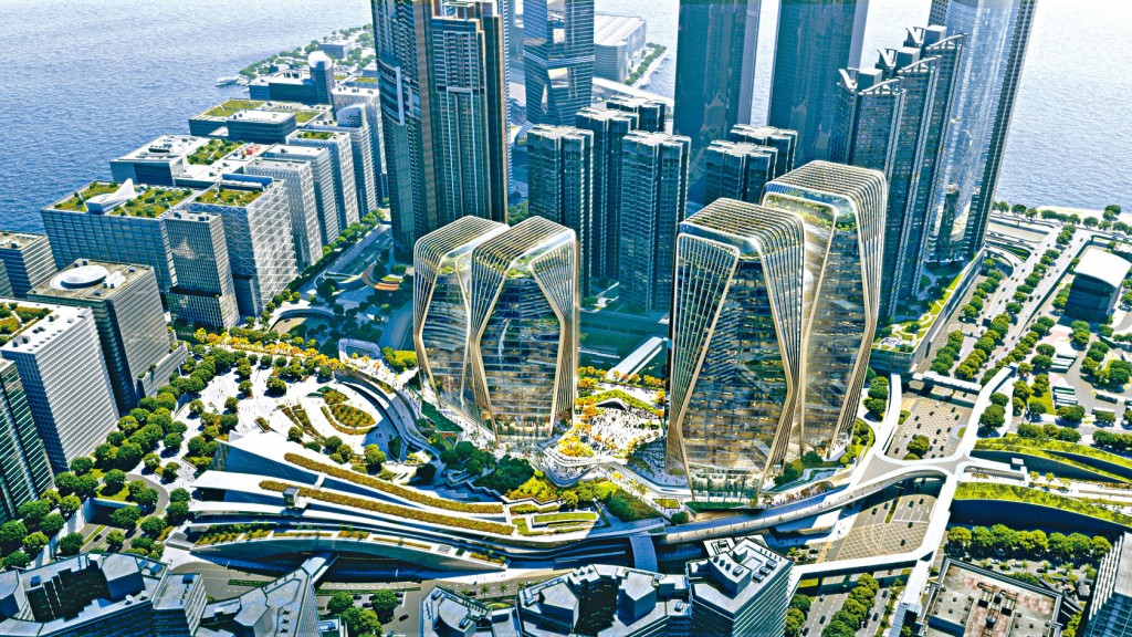 ■新地提出發展新方案，將建兩幢「鑽石形」商廈。