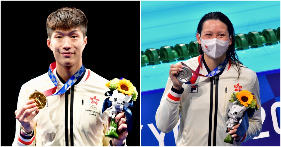香港運動員張家朗、何詩蓓。