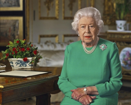 英女王伊利沙伯二世發表全國特別講話。AP