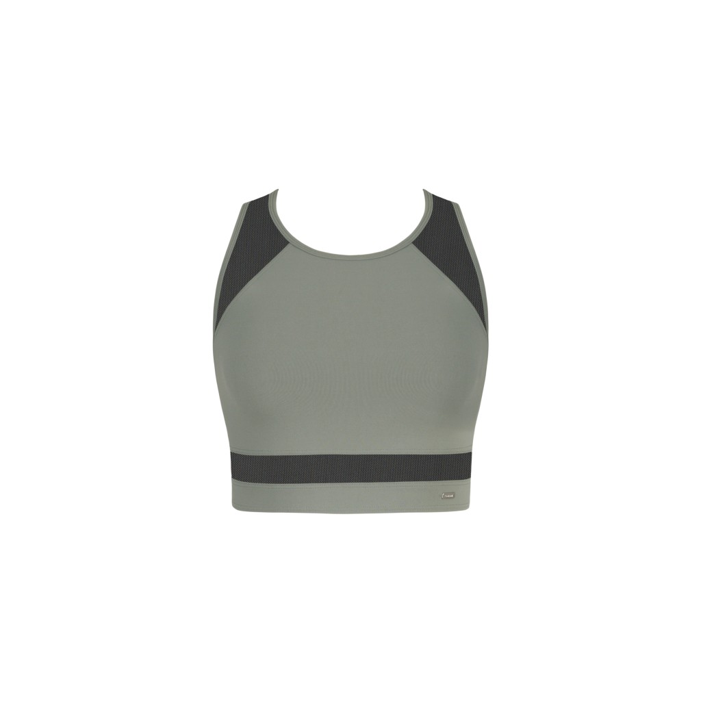 Moving Mesh拼色文胸上衣/$329/Gourami，網狀設計有助散熱。