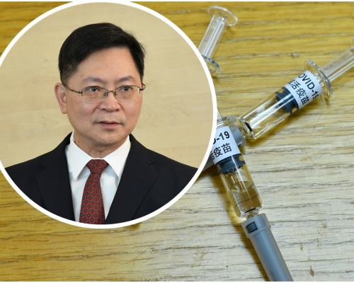 薛永恒(小圖)表示會為市民提供電子針卡,方便記錄接種情況。資料圖片