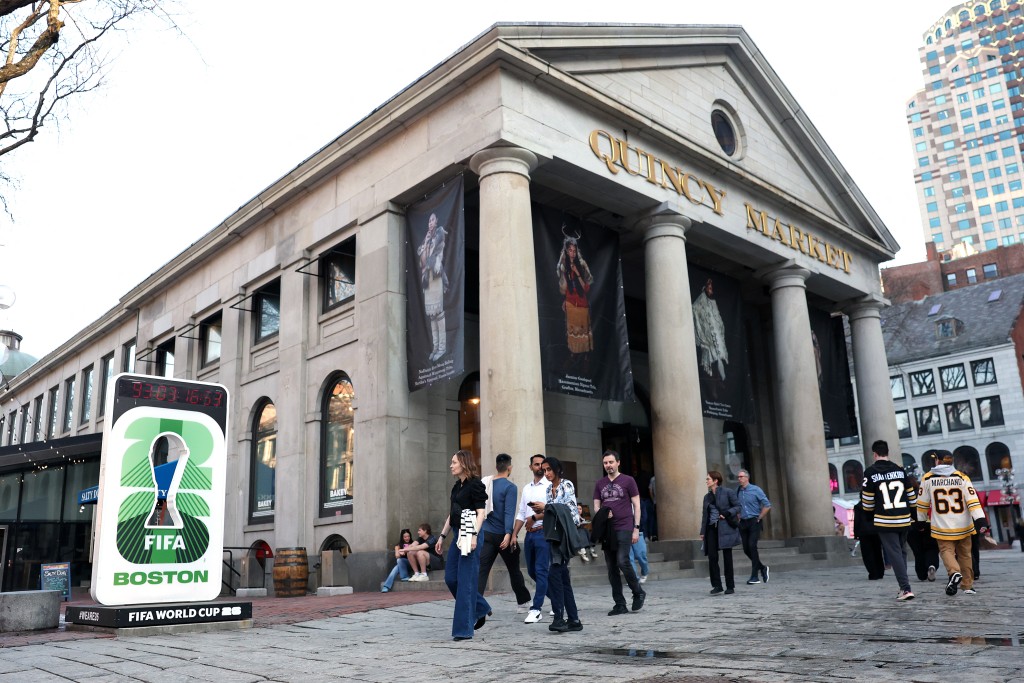 美国宣传2026年国际足总世界杯的广告板。（法新社）