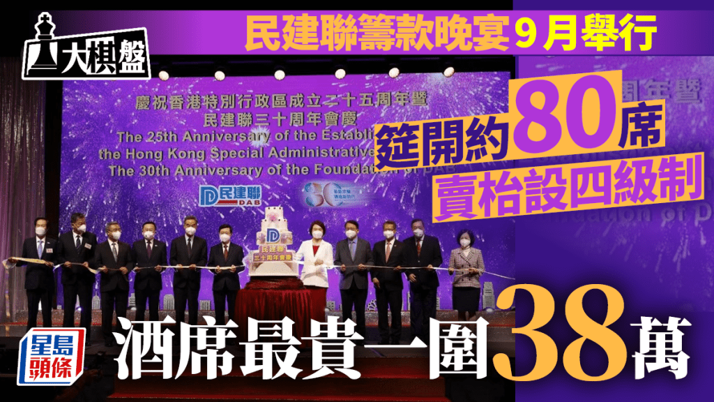 民建聯將舉辦籌款晚宴。