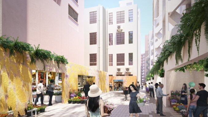团队将优化园艺街及园圃街一带后巷，塑造成为「第三条花墟步行街」。图为初步规划构想图 韦志成网志