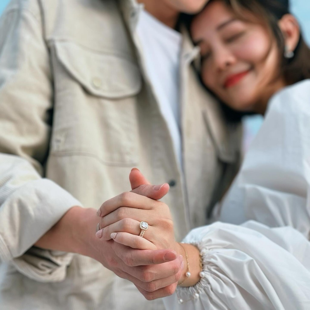 陳芷尤在3月中突然宣布結婚，大晒巨型鑽戒！