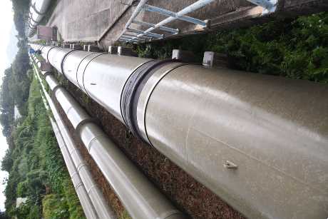  水务署展开28个月的东江水输水管P4改善工程已大致完成。 何健勇摄