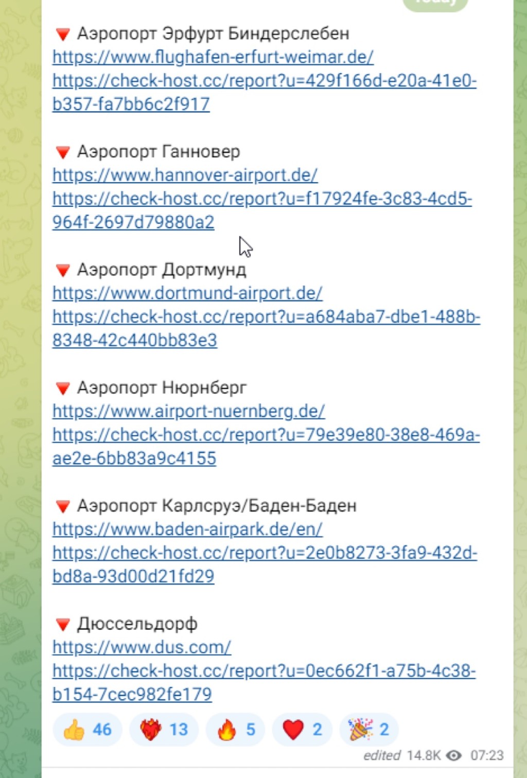 網民在Twitter指出，事發前俄國黑客群組恰巧有人貼出多個機場網頁