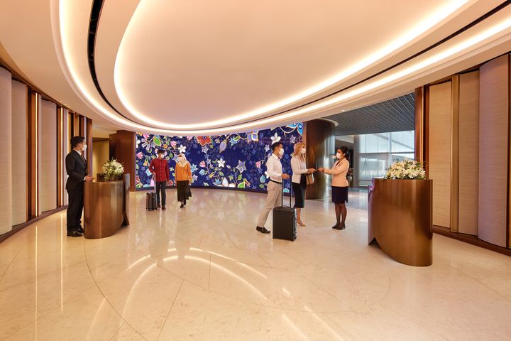 新加坡航空樟宜机场贵宾室的招待大堂。