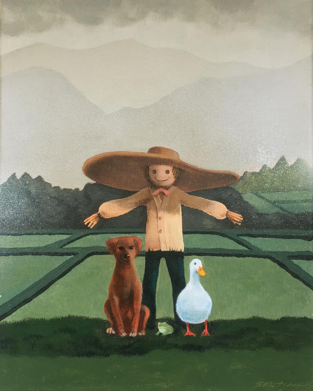 稻草人 The Scarecrow Acrylic on canvas 30x24 cm（图片来源：Instagram@majorpop.art）