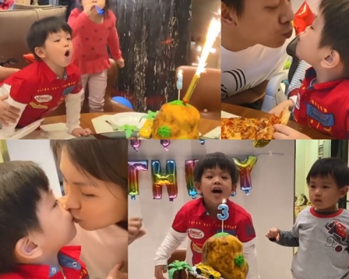 小春雞3歲生日,最興奮是吹蠟燭。