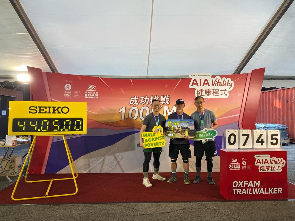 李根光與2名兒子智浩、智樂一同完成毅行者賽事。 