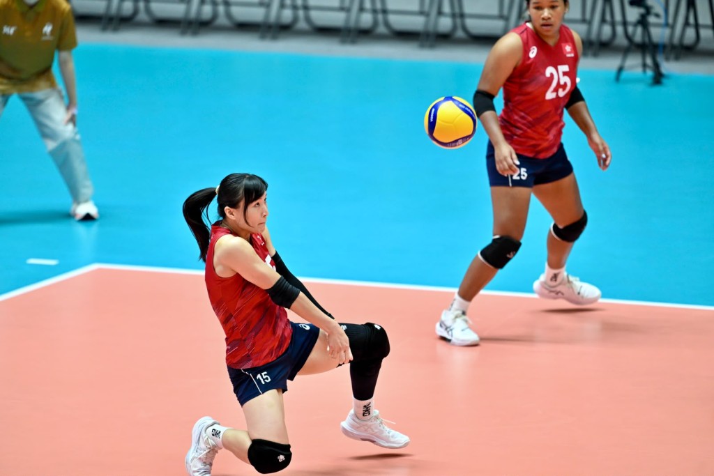 亞運會分組賽香港女排3:0戰勝卡塔爾。劉駿軒攝 亞運會分組賽香港女排3:0戰勝卡塔爾。劉駿軒攝