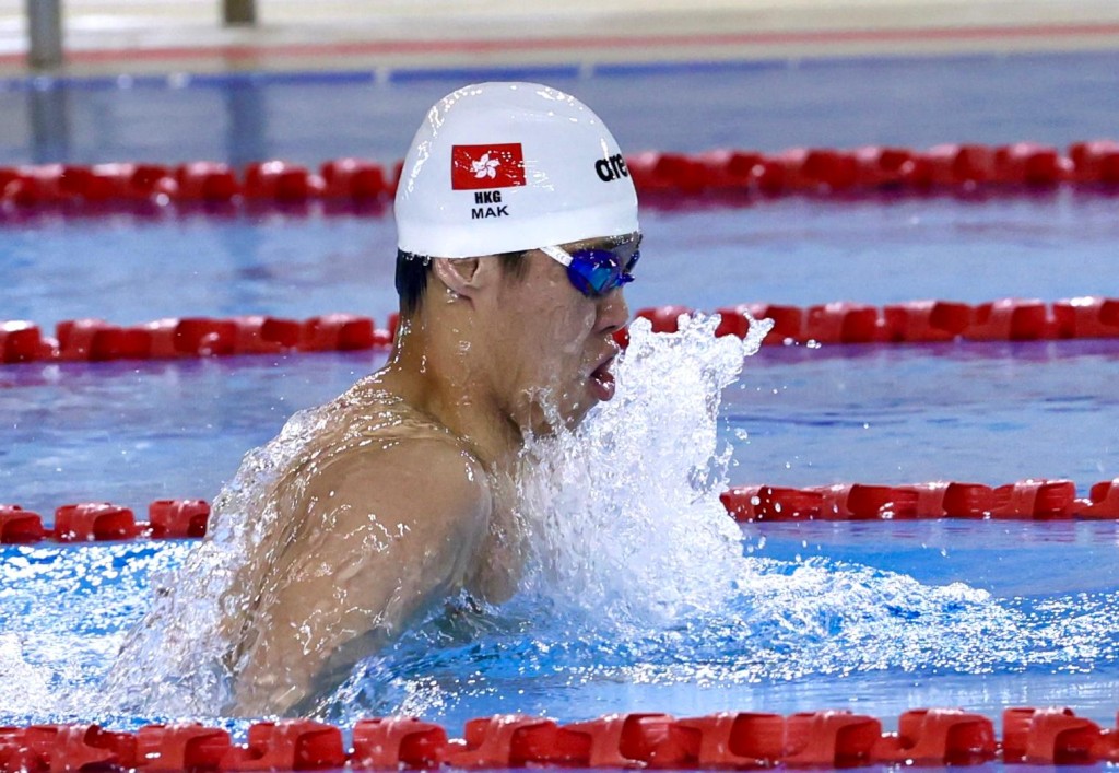 麥世霆在今次計時賽奪１００米及２００米蛙泳冠軍。徐嘉華攝