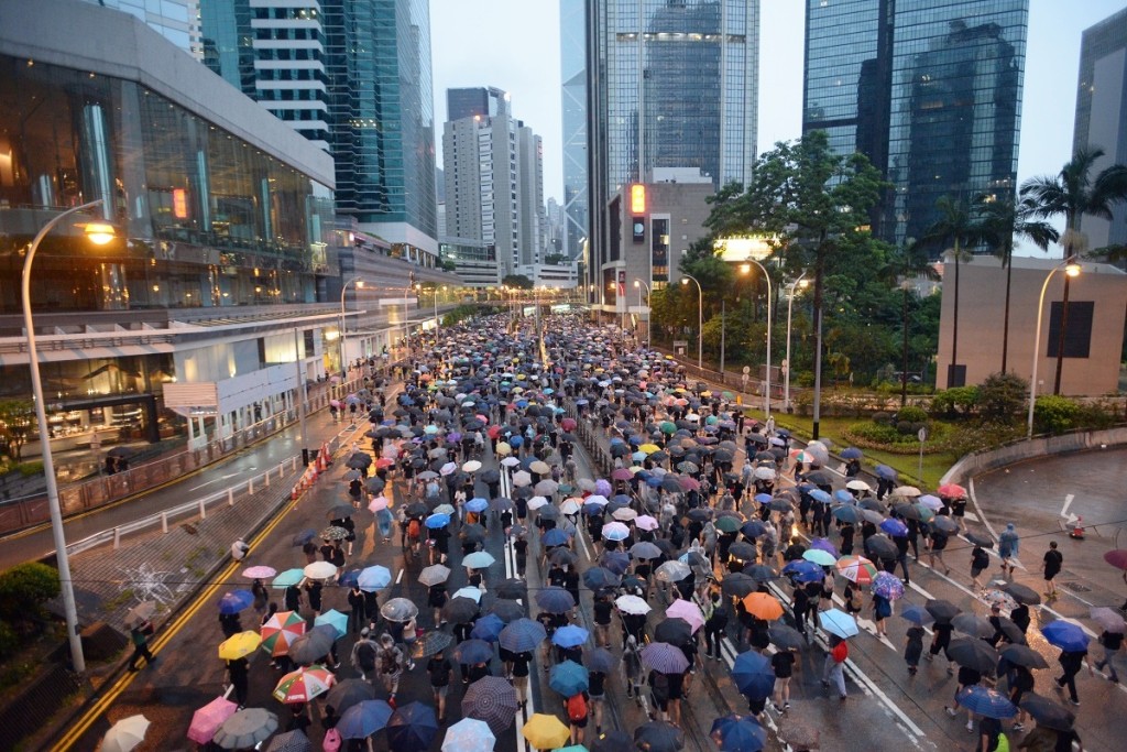 文章指民陣長期扮演著破壞一國兩制香港實踐、衝擊一國兩制方針底線的卑劣角色。資料圖片