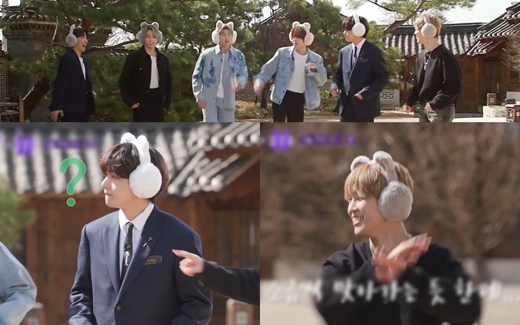 BTS玩跳舞遊戲,但成員智旻(下圖右)及泰亨甩晒Beat勁可疑。