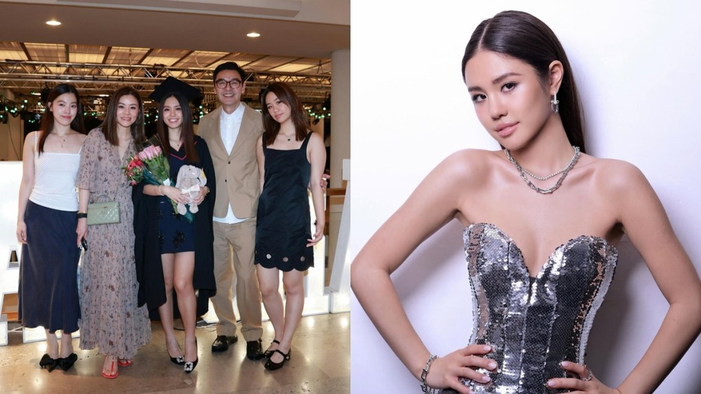 阿B鍾鎮濤21歲女兒鍾懿大學畢業  舉家赴倫敦見證  近年繼承爸爸衣缽入行做明星