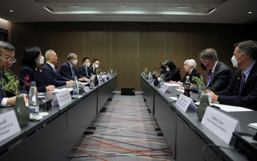 刘鹤1月时亦曾在瑞士苏黎世与耶伦举行会谈。Reuters