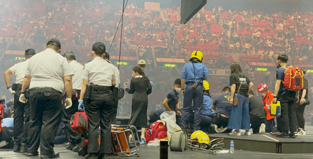 MIRROR紅館演唱會7月28日發生墮巨型屏幕意外，造成正在表演的3位舞蹈員受傷。資料圖片
