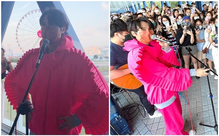 胡鴻鈞於中環及尖沙咀搞快閃busking,同粉絲一齊慶祝萬聖節。