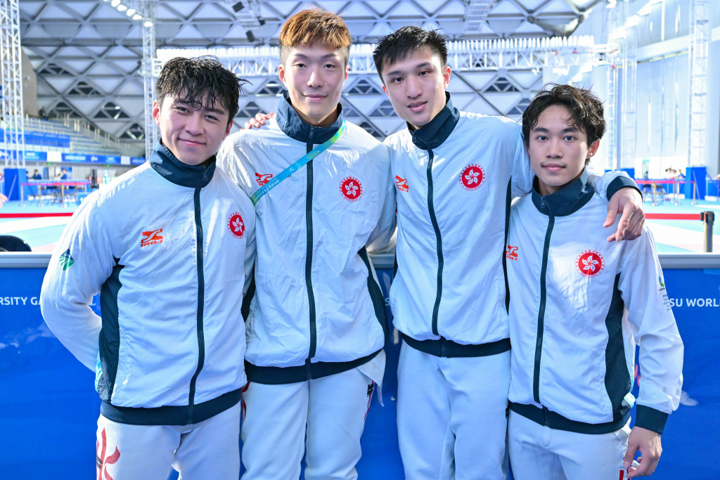 左起：吳諾弘、張家朗、蔡俊彥及李逸朗。大專體育協會圖片