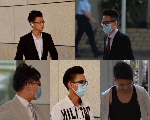 暴動罪成的其中五名被告。