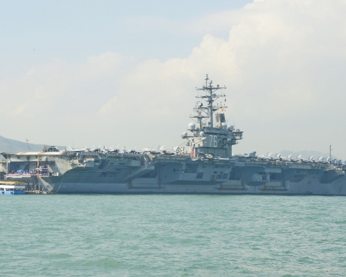 美國航母列根號再有士兵確診新冠肺炎。 資料圖片