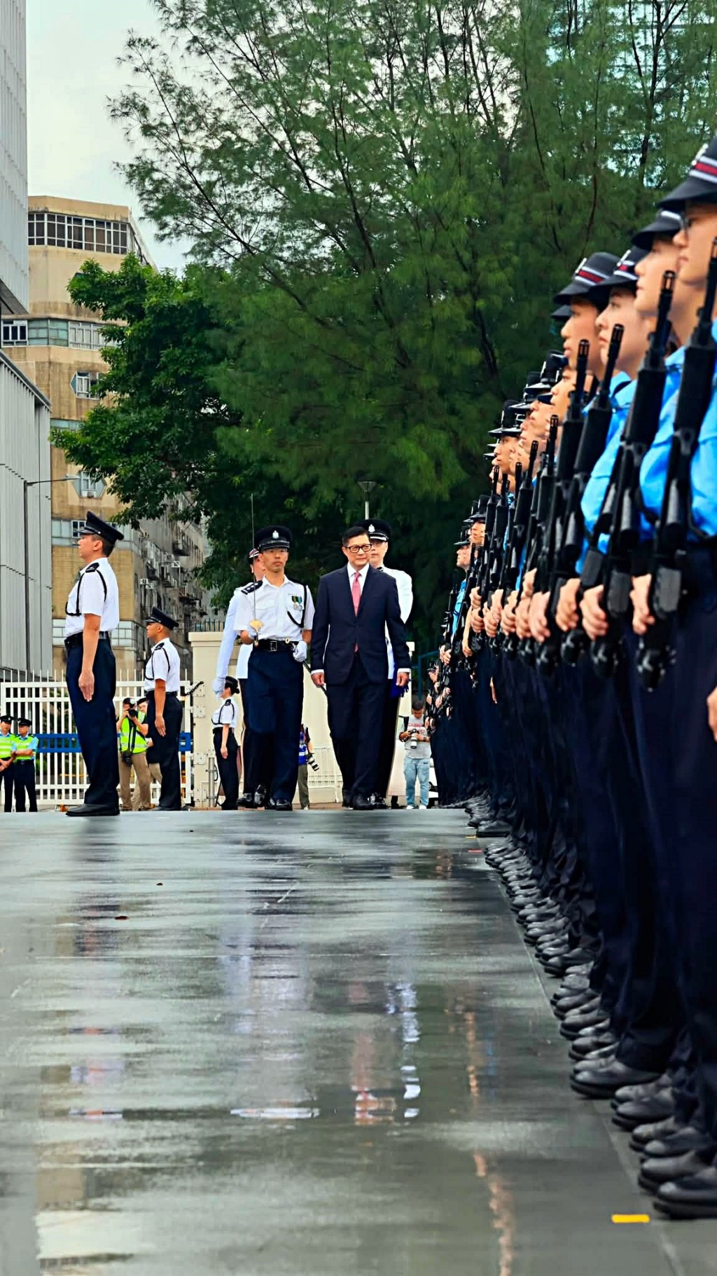 鄧炳強出席輔警結業會操。fb:鄧炳強 鄧炳強出席輔警結業會操。fb:鄧炳強