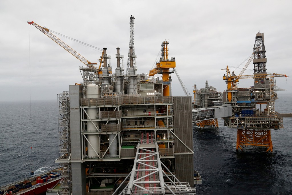 挪威國家石油公司位於北海的鑽油台。路透社資料圖片