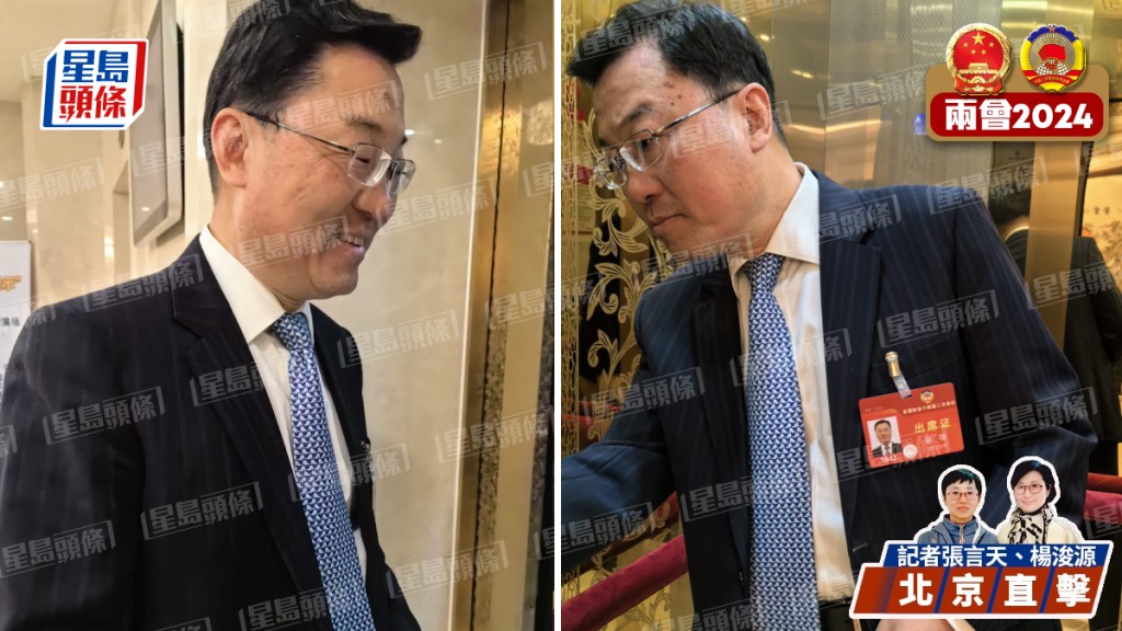 面對記者提問前外交部長秦剛現況,謝鋒微笑表示:「這次不接受採訪。」 (張言天攝)