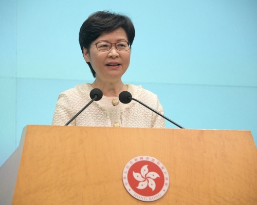 林鄭月娥撰文回顧本港過去一個月新冠疫情。資料圖片