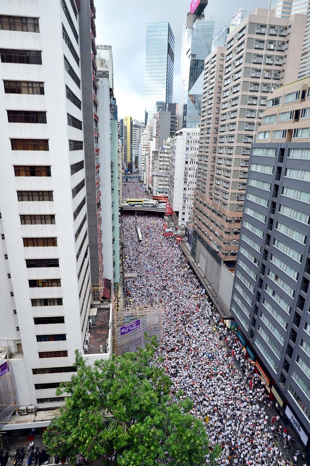 人海淹沒了灣仔街頭。