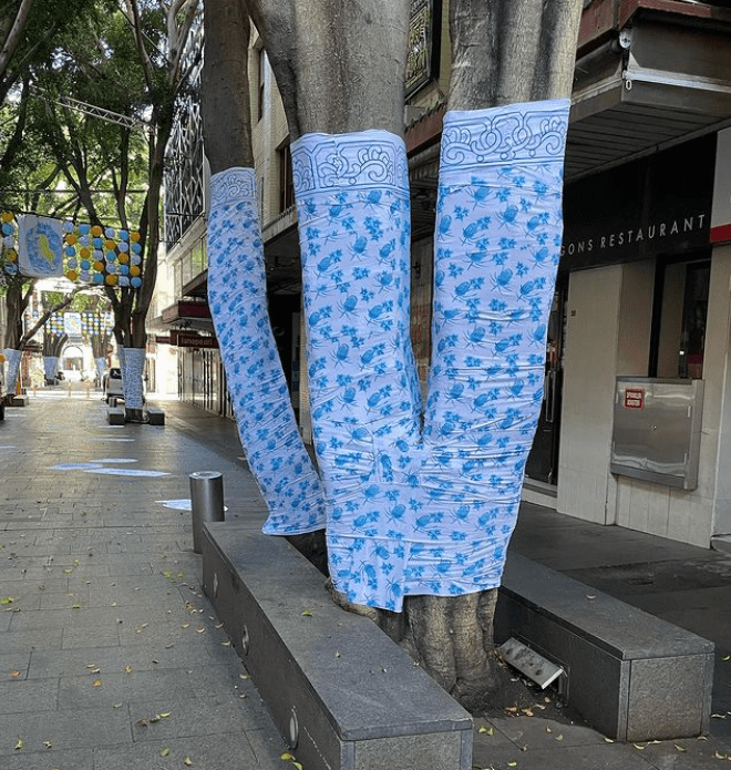 雪梨唐人街裝飾被批似靈堂。網圖