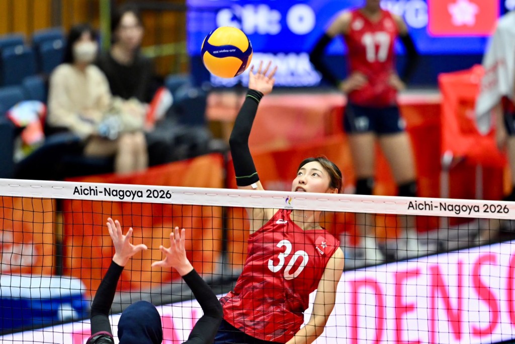 亞運會分組賽香港女排3:0戰勝卡塔爾。劉駿軒攝 亞運會分組賽香港女排3:0戰勝卡塔爾。劉駿軒攝