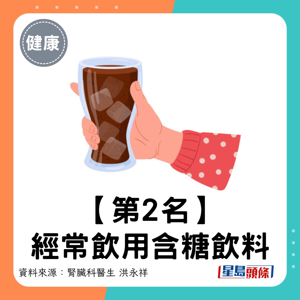 第2名：經常飲用含糖飲料