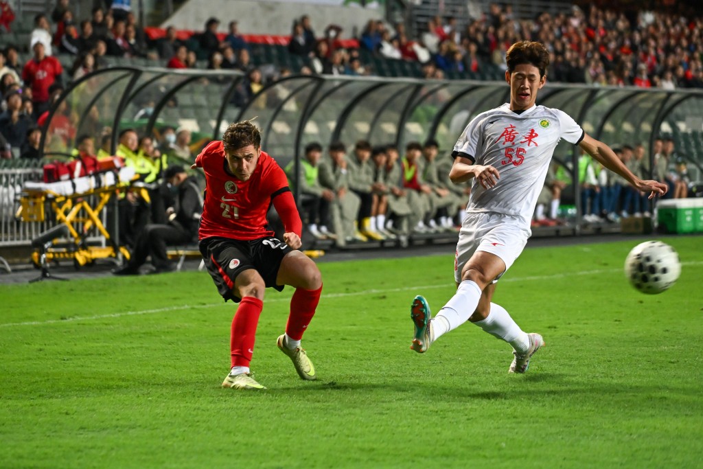 Aki在今屆「第44屆省港盃」首回合香港主場首度披甲亮相。攝影:魏國謙