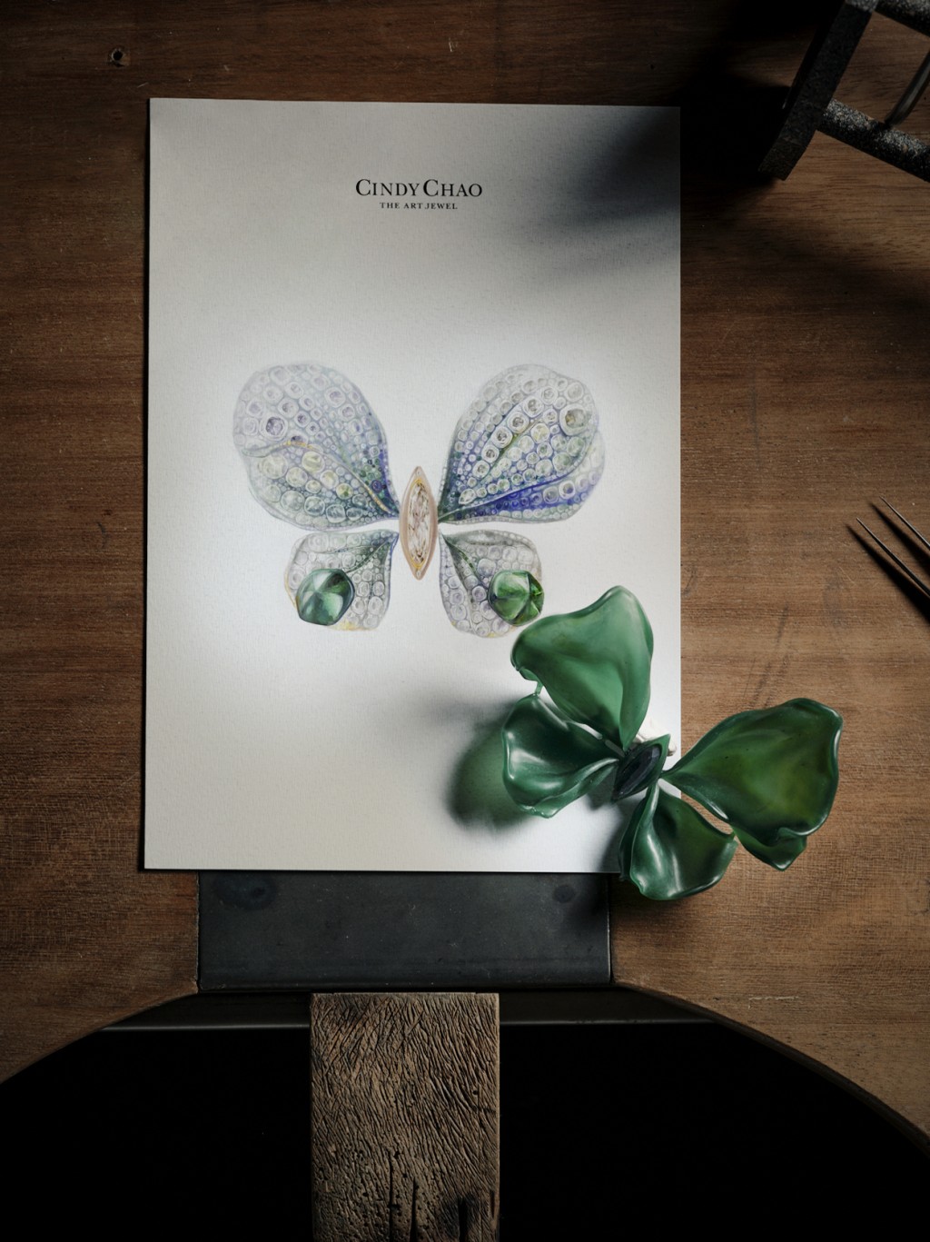 Cindy Chao The Art Jewel第十件年度蝴蝶「2023 Black Label Masterpiece大師系列 Amour Butterfly儷影蝴蝶胸針」。