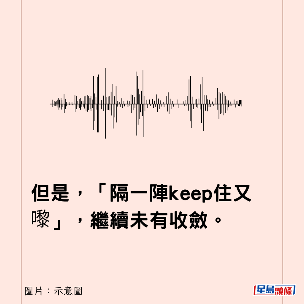 但是，「隔一陣keep住又嚟」，繼續未有收斂。